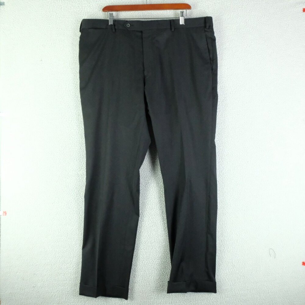 JP Tilford Samuelsohn Dress Pants Mens 40X34 Black Wool Cuffed Performance